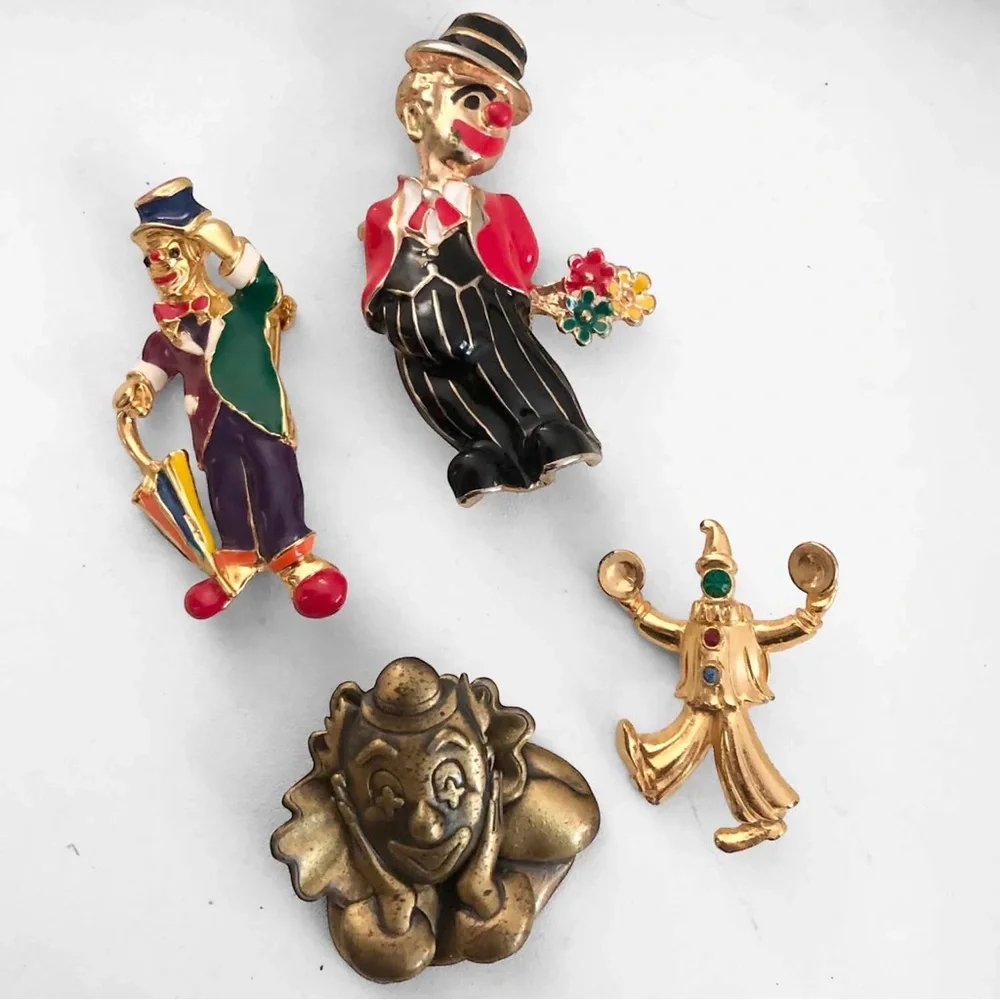 Vintage Clown Brooch Lot w/JOMAZ